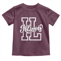 Illinois Sports Fan Toddler T Shirt Varsity Aesthetic IL State Pride