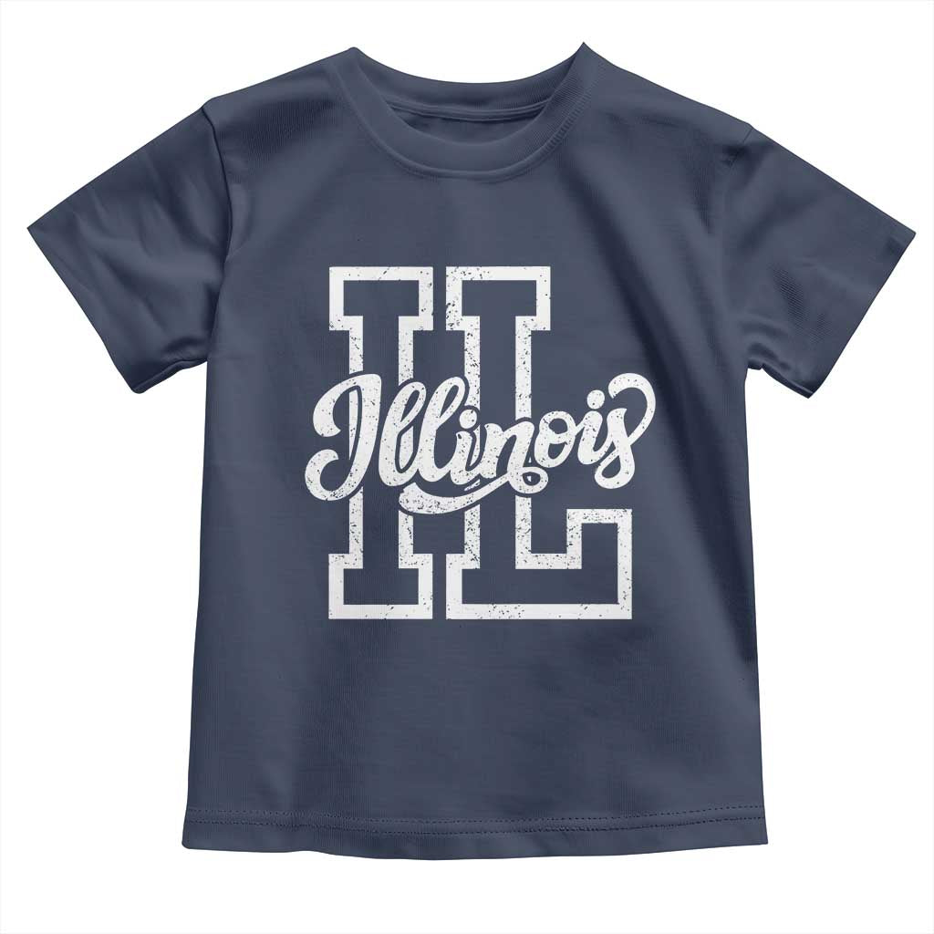 Illinois Sports Fan Toddler T Shirt Varsity Aesthetic IL State Pride