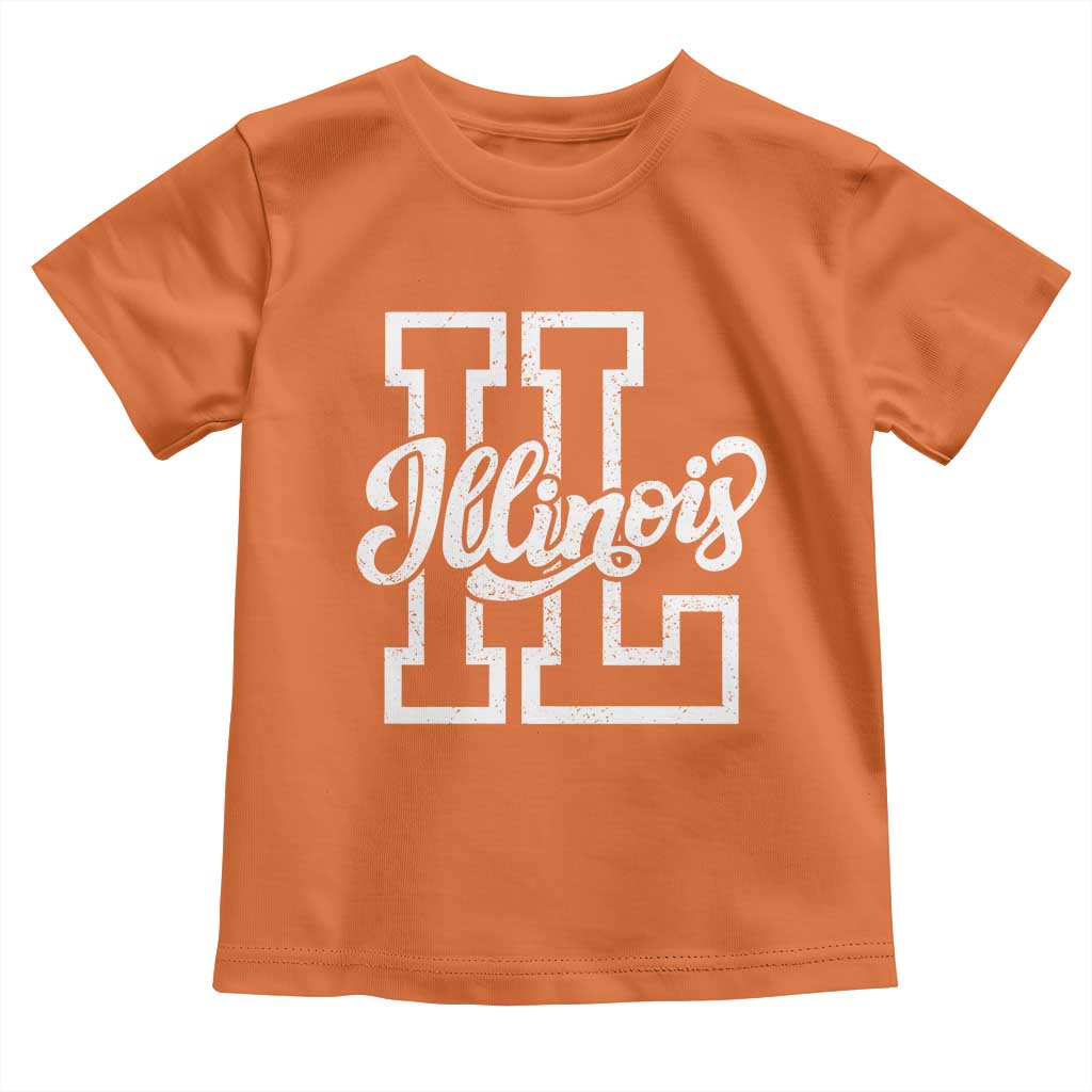 Illinois Sports Fan Toddler T Shirt Varsity Aesthetic IL State Pride