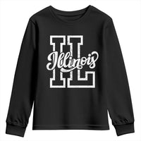 Illinois Sports Fan Youth Sweatshirt Varsity Aesthetic IL State Pride