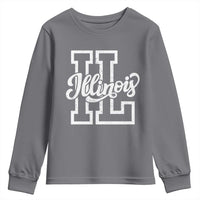 Illinois Sports Fan Youth Sweatshirt Varsity Aesthetic IL State Pride