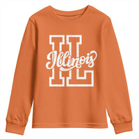 Illinois Sports Fan Youth Sweatshirt Varsity Aesthetic IL State Pride