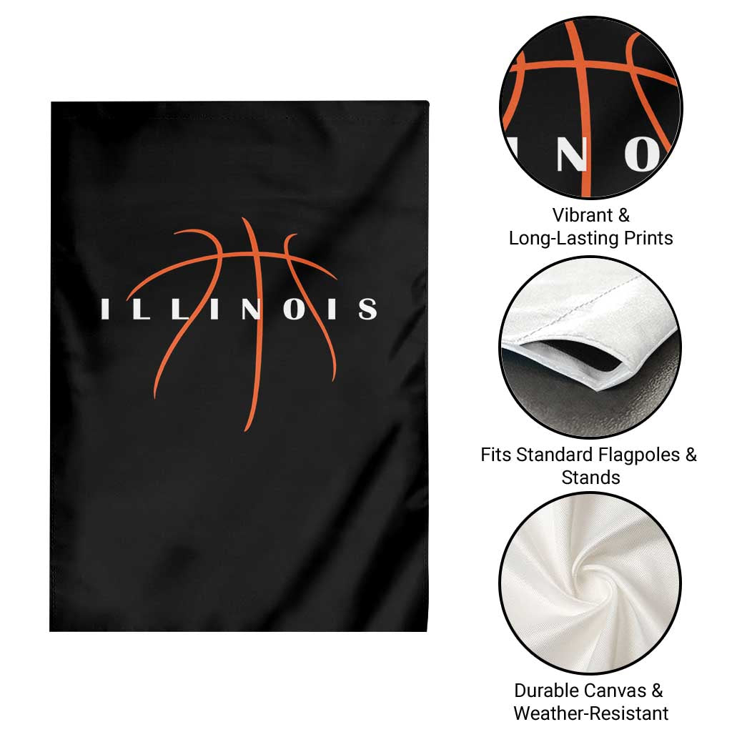 Illinois Fan Basketball Grooves Graphic IL State Garden Flag