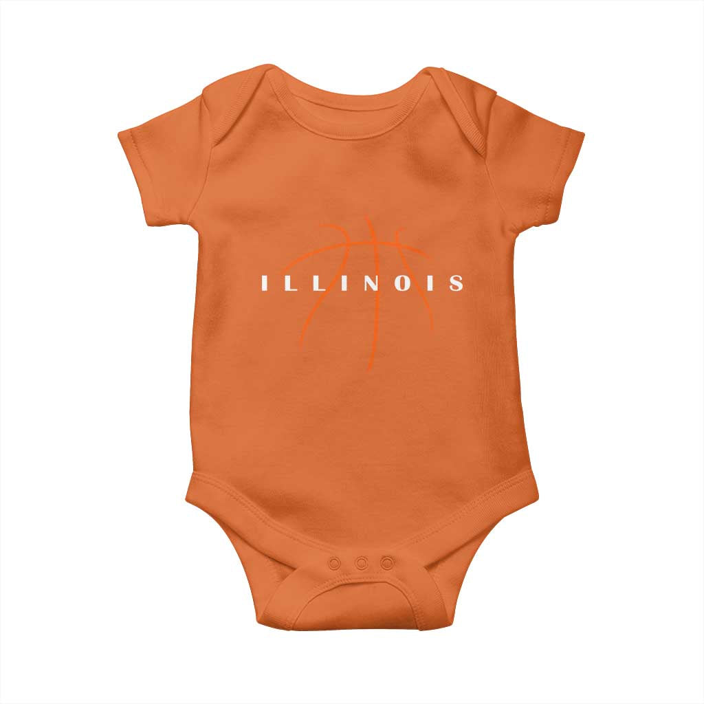 Illinois Fan Basketball Grooves Graphic IL State Baby Onesie