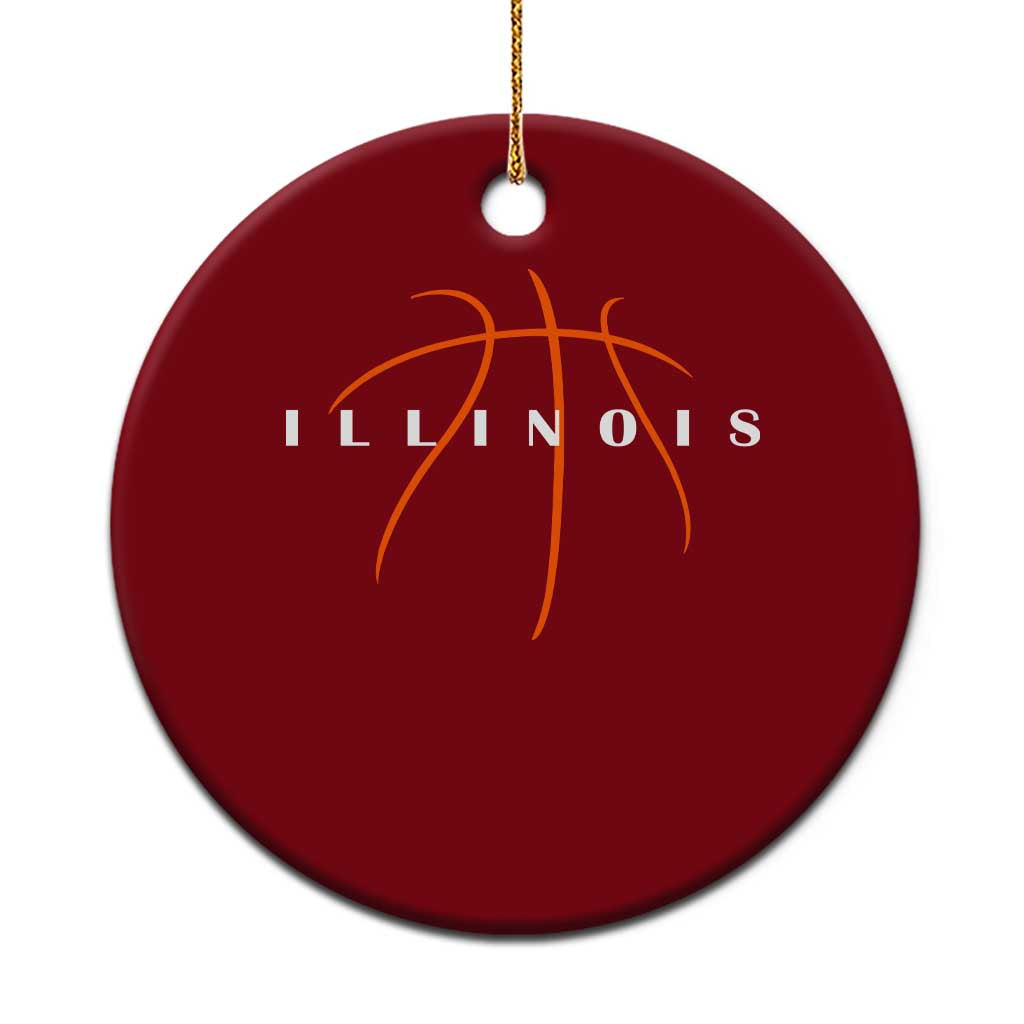 Illinois Fan Basketball Grooves Graphic IL State Ceramic Ornament