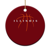 Illinois Fan Basketball Grooves Graphic IL State Ceramic Ornament