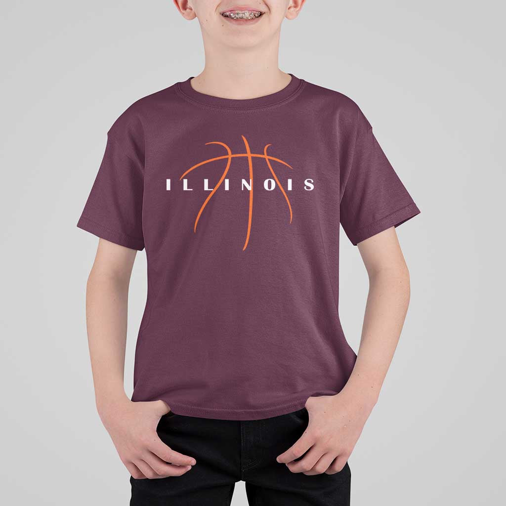 Illinois Fan Basketball Grooves Graphic IL State T Shirt For Kid