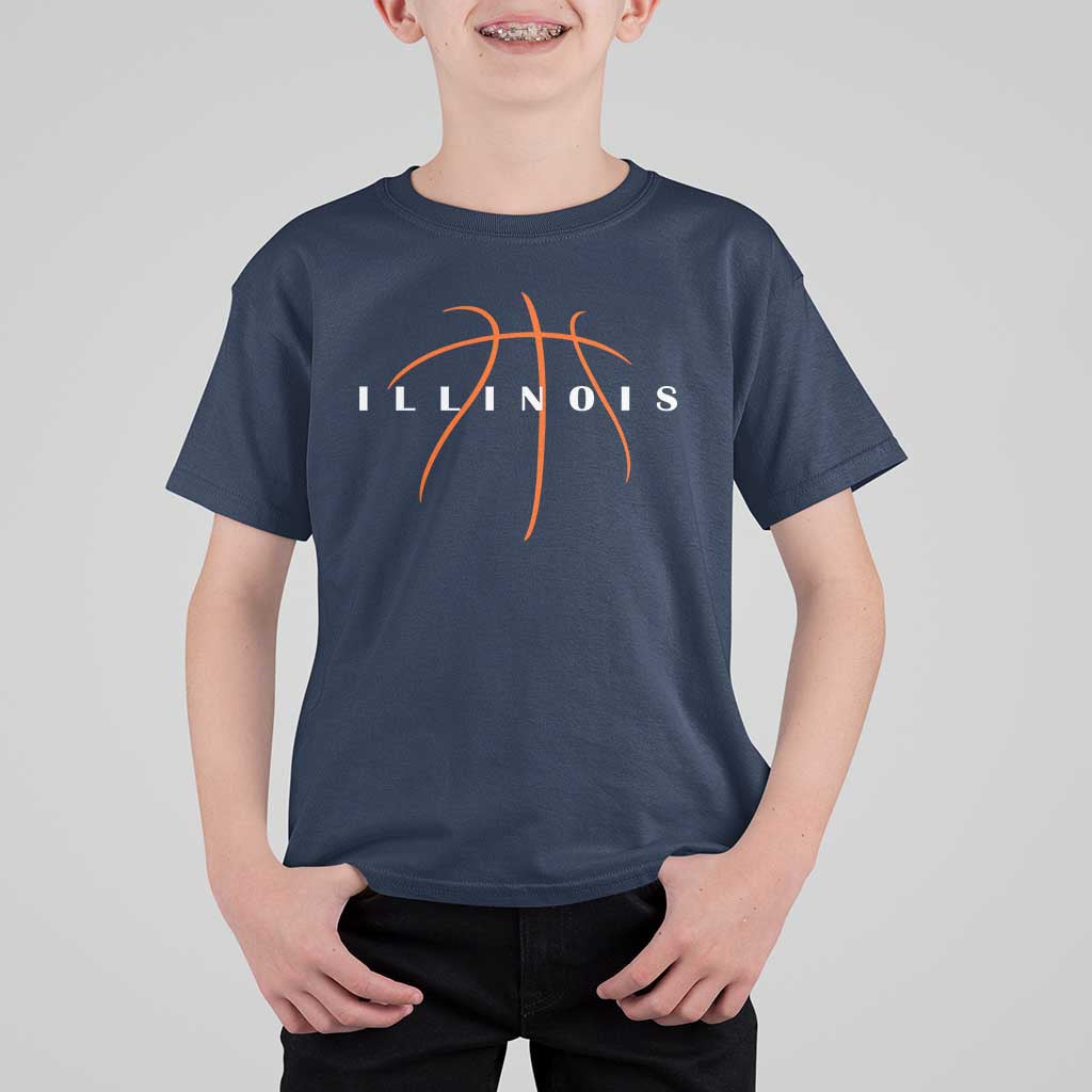 Illinois Fan Basketball Grooves Graphic IL State T Shirt For Kid