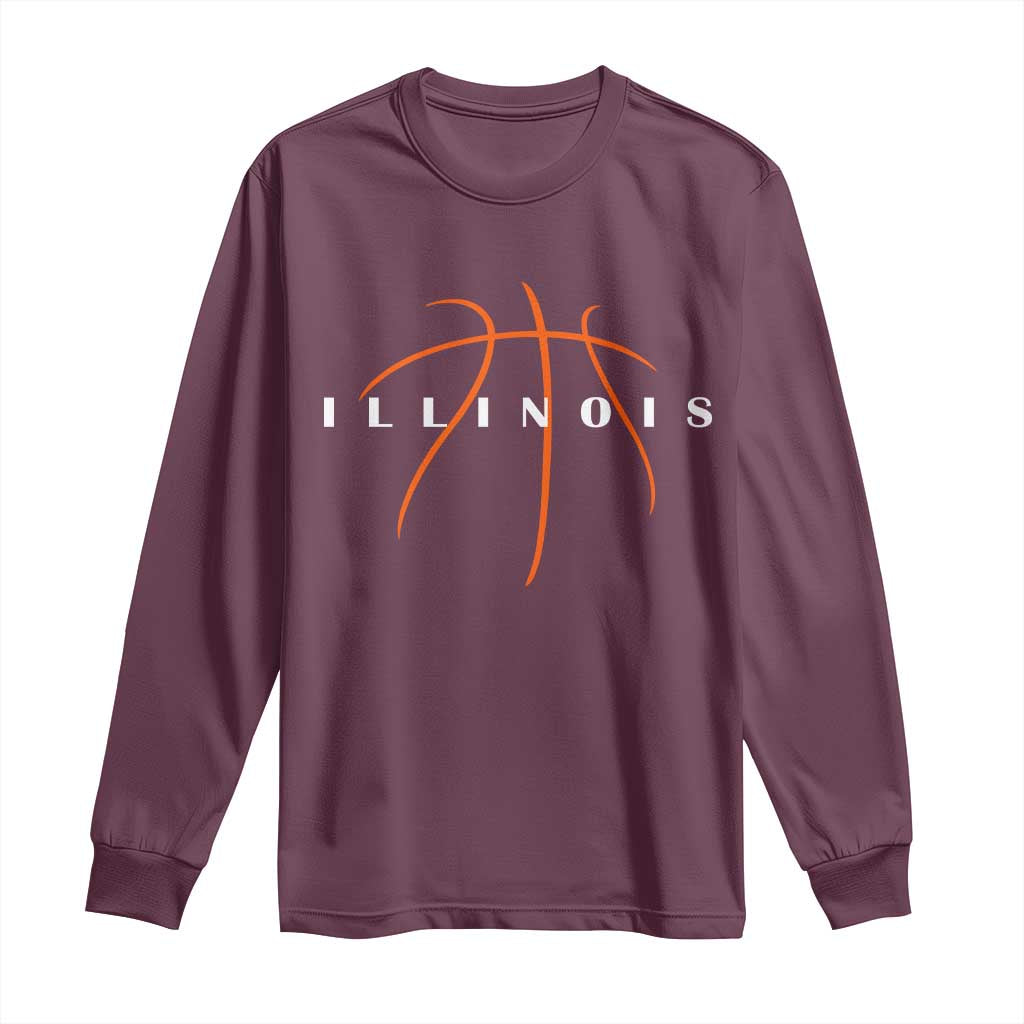 Illinois Fan Basketball Grooves Graphic IL State Long Sleeve Shirt