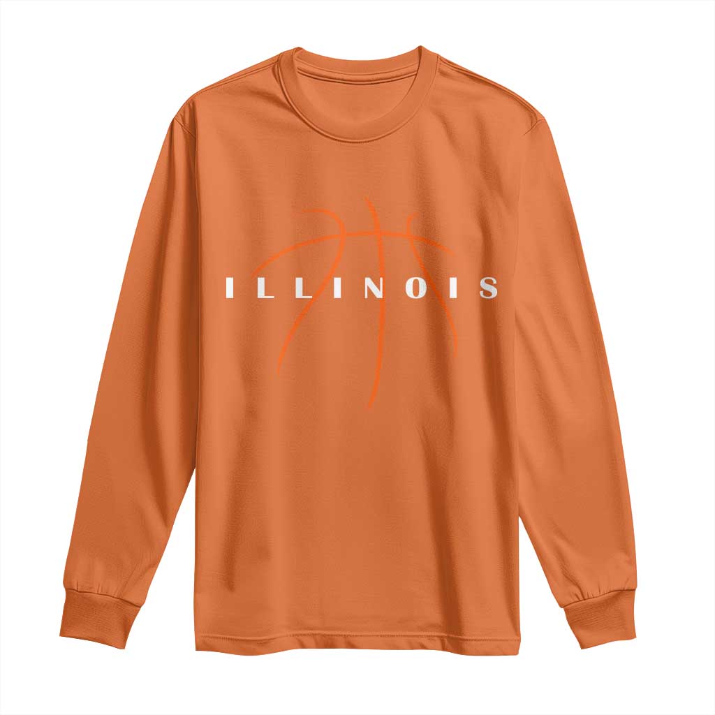 Illinois Fan Basketball Grooves Graphic IL State Long Sleeve Shirt