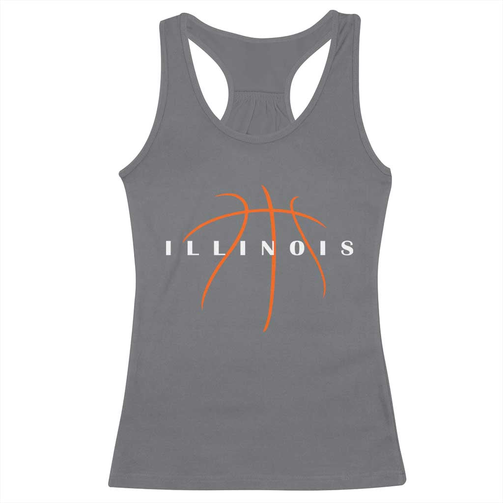 Illinois Fan Basketball Grooves Graphic IL State Racerback Tank Top