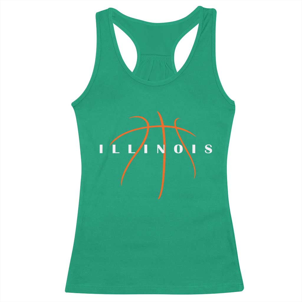 Illinois Fan Basketball Grooves Graphic IL State Racerback Tank Top