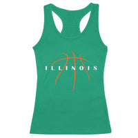 Illinois Fan Basketball Grooves Graphic IL State Racerback Tank Top