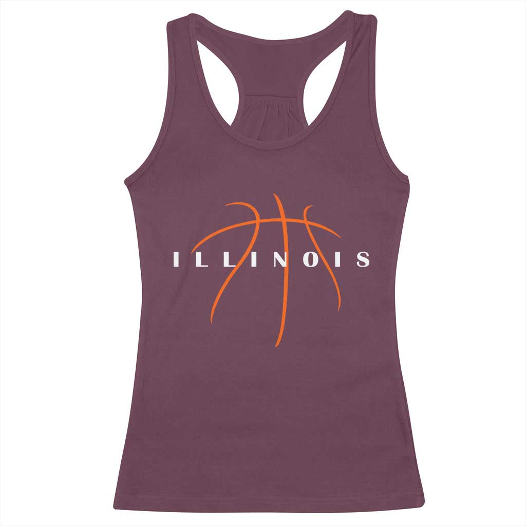Illinois Fan Basketball Grooves Graphic IL State Racerback Tank Top