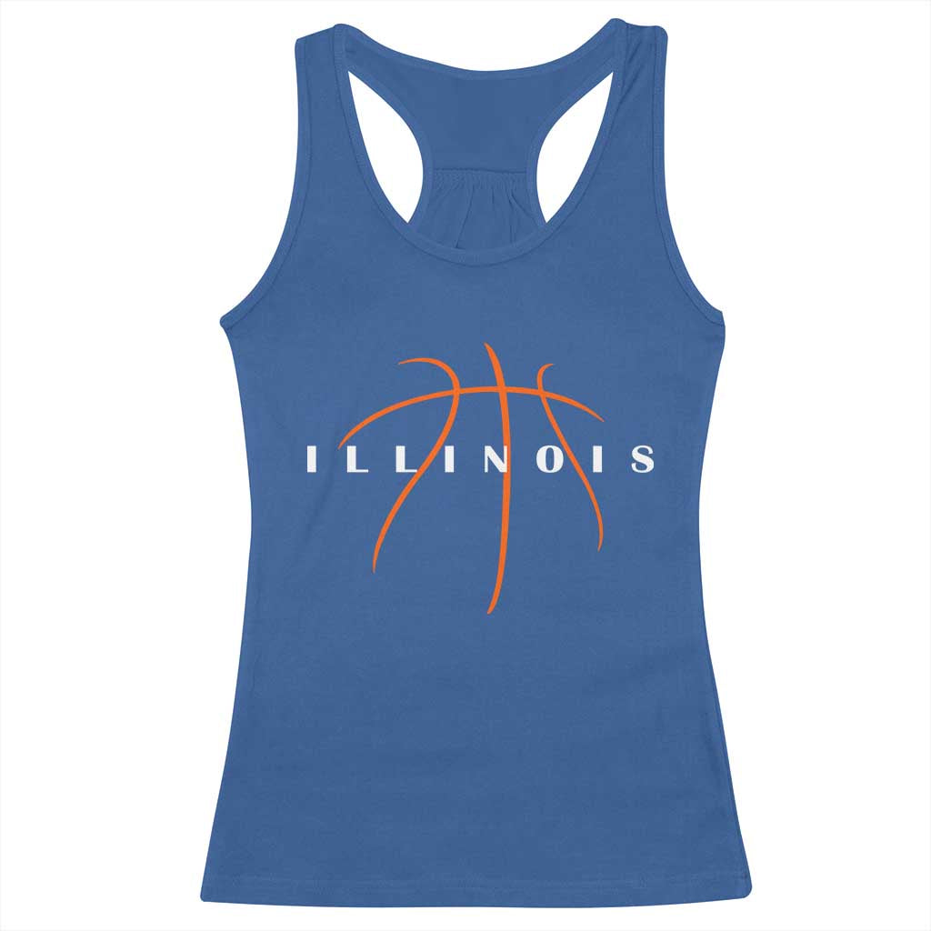 Illinois Fan Basketball Grooves Graphic IL State Racerback Tank Top