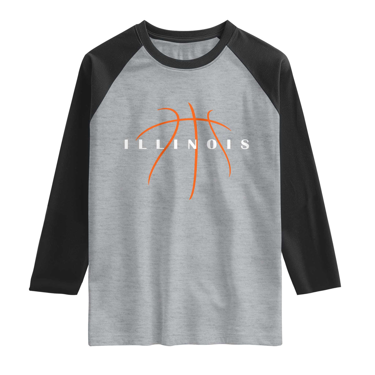 Illinois Fan Basketball Grooves Graphic IL State Raglan Shirt