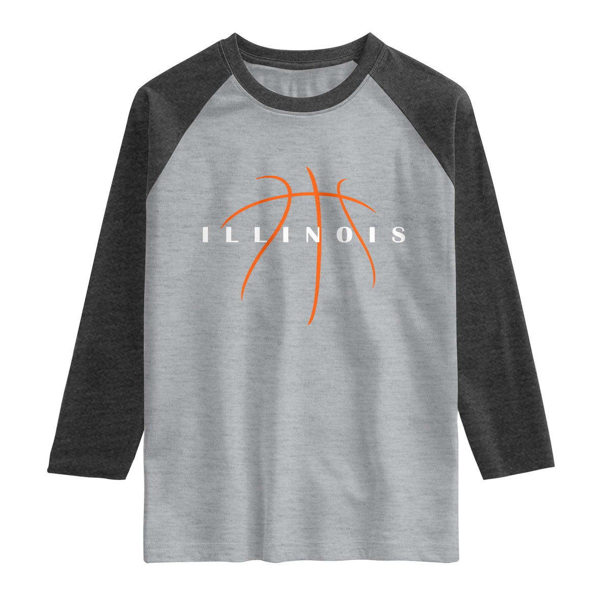 Illinois Fan Basketball Grooves Graphic IL State Raglan Shirt