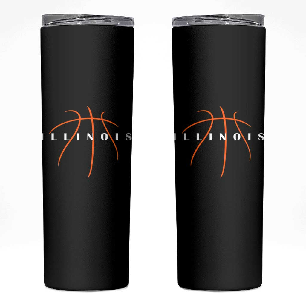 Illinois Fan Basketball Grooves Graphic IL State Skinny Tumbler