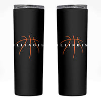Illinois Fan Basketball Grooves Graphic IL State Skinny Tumbler