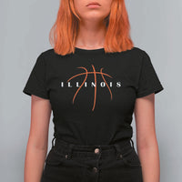 Illinois Fan Basketball Grooves Graphic IL State T Shirt For Women