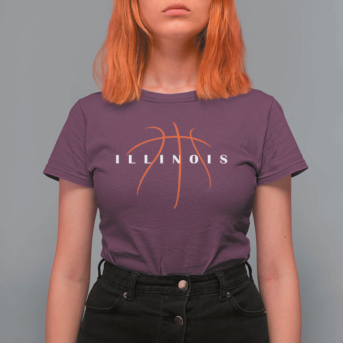 Illinois Fan Basketball Grooves Graphic IL State T Shirt For Women