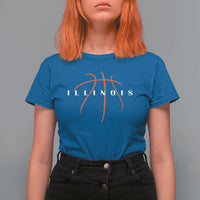 Illinois Fan Basketball Grooves Graphic IL State T Shirt For Women