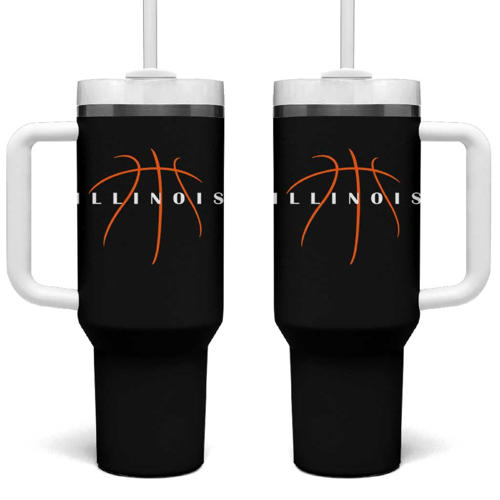 Illinois Fan Basketball Grooves Graphic IL State Tumbler With Handle