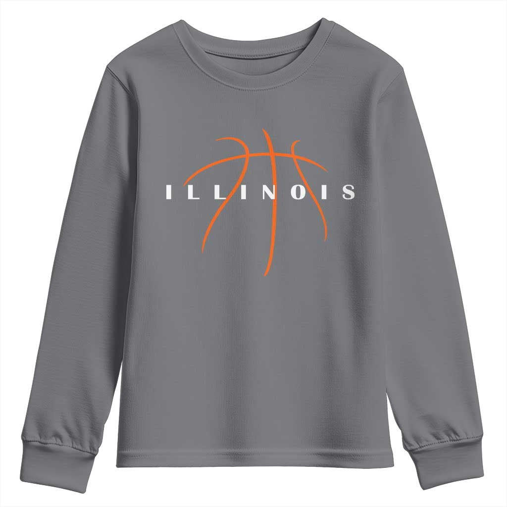 Illinois Fan Basketball Grooves Graphic IL State Youth Sweatshirt
