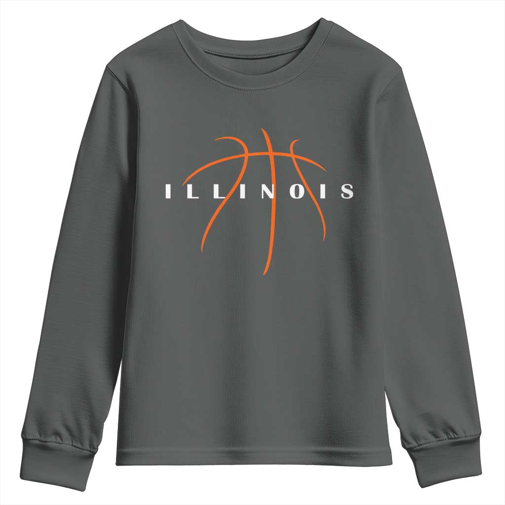 Illinois Fan Basketball Grooves Graphic IL State Youth Sweatshirt