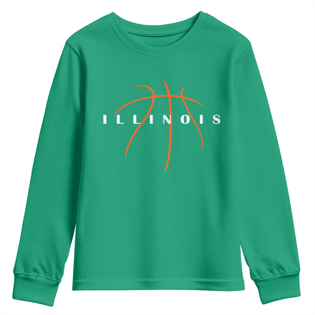 Illinois Fan Basketball Grooves Graphic IL State Youth Sweatshirt