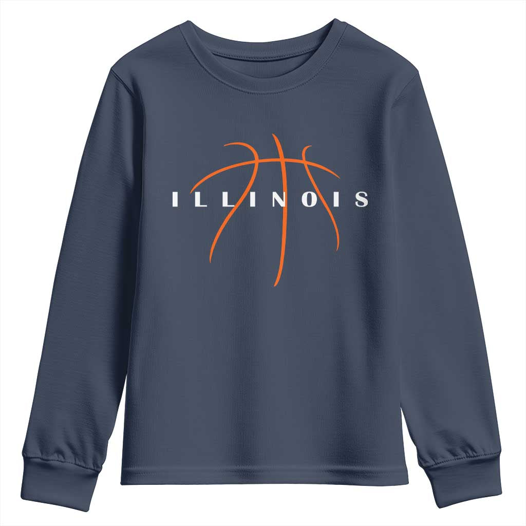 Illinois Fan Basketball Grooves Graphic IL State Youth Sweatshirt