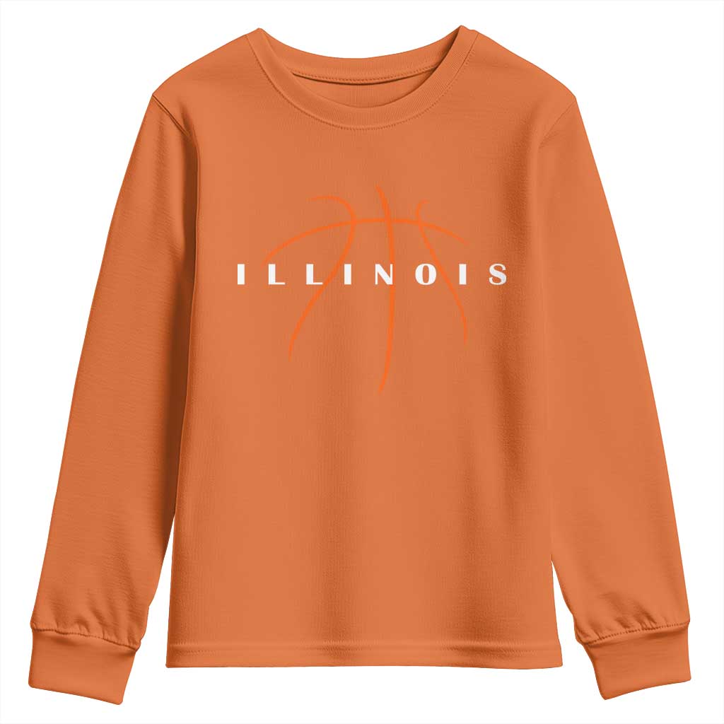 Illinois Fan Basketball Grooves Graphic IL State Youth Sweatshirt