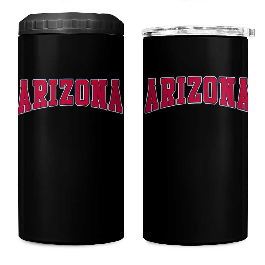 Arizona Sports Fan Vintage Bold Throwback AZ State 4 in 1 Can Cooler Tumbler