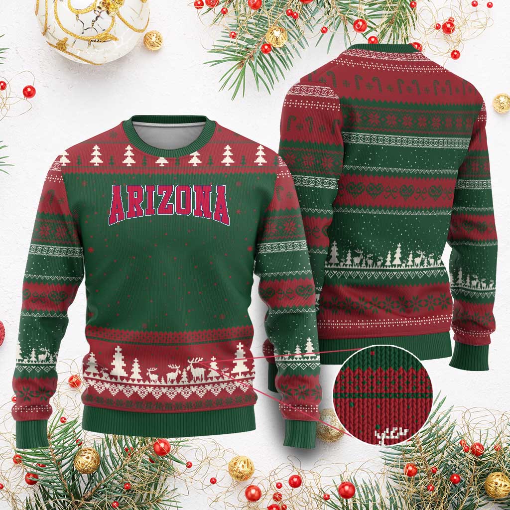 Arizona Sports Fan Vintage Bold Throwback AZ State Ugly Christmas Sweater