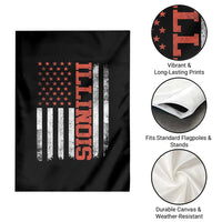 Illinois Pride Garden Flag Vintage American Flag Distressed Varsity Aesthetic Letters IL State