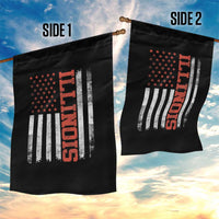 Illinois Pride Garden Flag Vintage American Flag Distressed Varsity Aesthetic Letters IL State