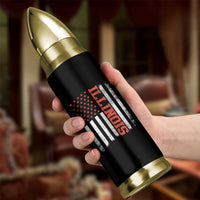 Illinois Pride Bullet Tumbler Vintage American Flag Distressed Varsity Aesthetic Letters IL State