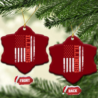 Illinois Pride Ceramic Ornament Vintage American Flag Distressed Varsity Aesthetic Letters IL State