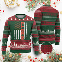 Illinois Pride Ugly Christmas Sweater Vintage American Flag Distressed Varsity Aesthetic Letters IL State