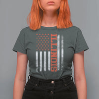 Illinois Pride T Shirt For Women Vintage American Flag Distressed Varsity Aesthetic Letters IL State