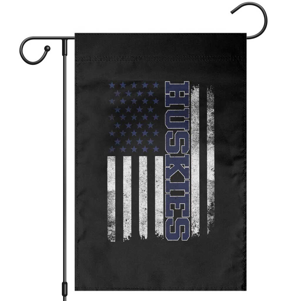 Husky Lover Sports Varsity Aesthetic Letters Vintage American Flag Garden Flag