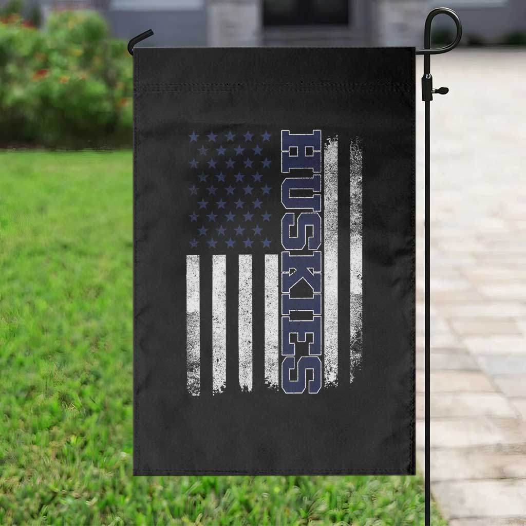 Husky Lover Sports Varsity Aesthetic Letters Vintage American Flag Garden Flag