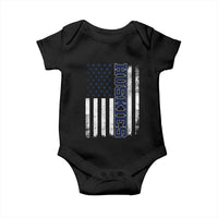 Husky Lover Sports Varsity Aesthetic Letters Vintage American Flag Baby Onesie