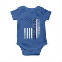 Husky Lover Sports Varsity Aesthetic Letters Vintage American Flag Baby Onesie
