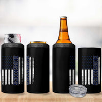 Husky Lover Sports Varsity Aesthetic Letters Vintage American Flag 4 in 1 Can Cooler Tumbler