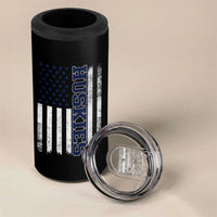 Husky Lover Sports Varsity Aesthetic Letters Vintage American Flag 4 in 1 Can Cooler Tumbler