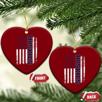 Husky Lover Sports Varsity Aesthetic Letters Vintage American Flag Ceramic Ornament