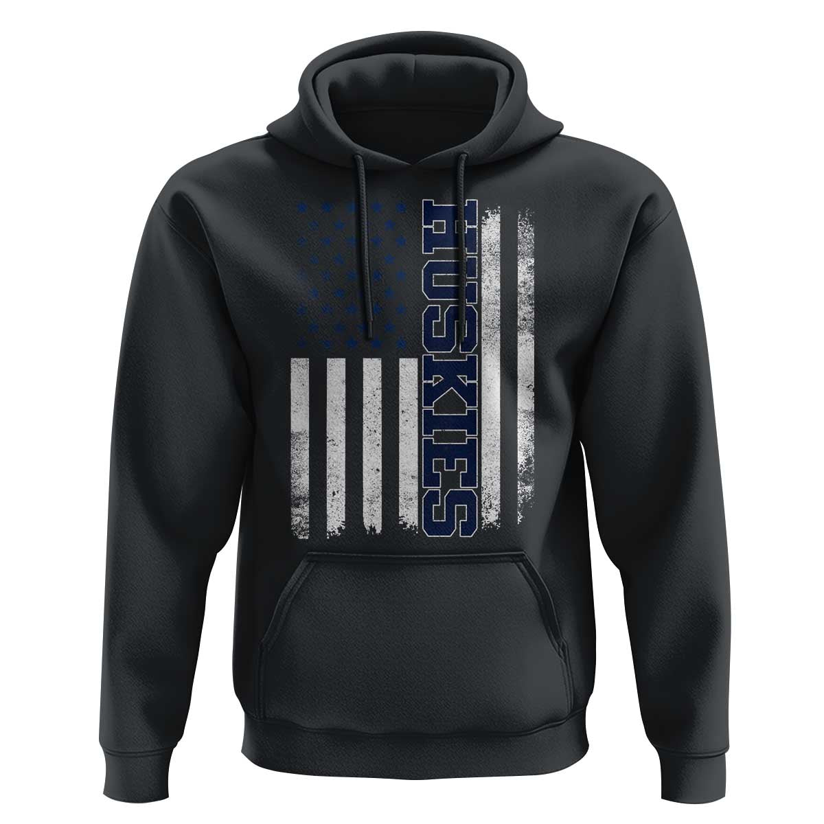 Husky Lover Sports Varsity Aesthetic Letters Vintage American Flag Hoodie
