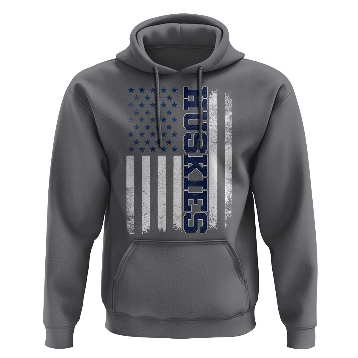 Husky Lover Sports Varsity Aesthetic Letters Vintage American Flag Hoodie