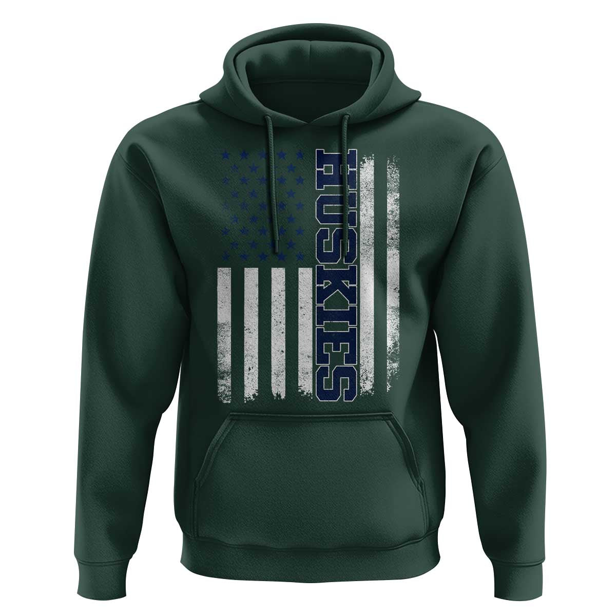 Husky Lover Sports Varsity Aesthetic Letters Vintage American Flag Hoodie